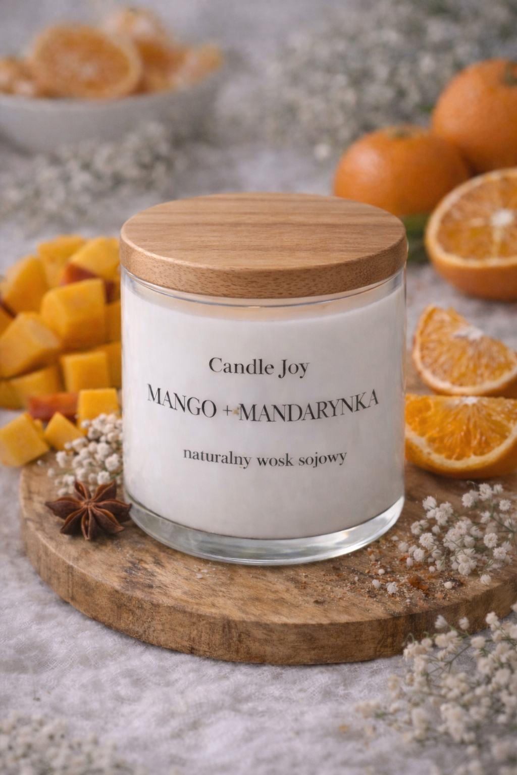 Świeca sojowa Candle Joy – Mango + Mandarynka
